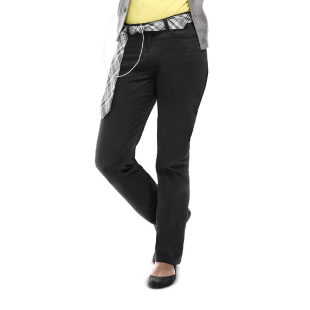 Elegant Black Straight Leg Women's Pants